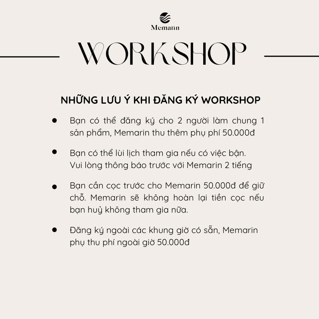 Luu y khi dang ky tham gia workshop Memarin